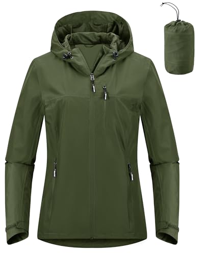 Image of Outdoor Ventures Packable Rain Jacket Women Waterproof Raincoat with Hood