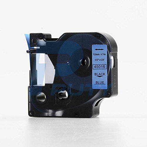 Ruban DYMO D1 45016 noir sur bleu 12 mm x 7 m résistant pour marquage net