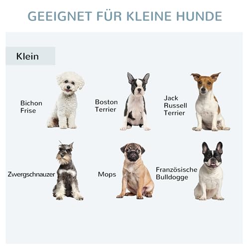 PawHut Hundekäfig, Hundehütte mit 3 Türen Hundebox für Zuhause Indoor, Hundehaus für kleine Hunde bis zu 10 kg, Möbel, Weiß 78 x 53 x 59,3 cm