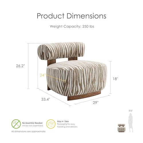 Sillón Plegable Chenille Beige miniatura 3