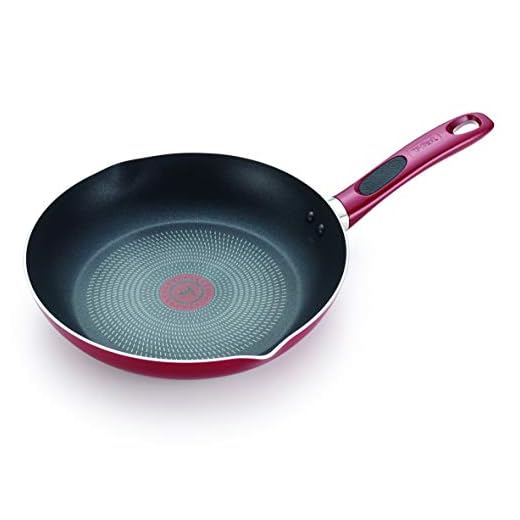 T-fal B03907 Excite ProGlide Nonstick Thermo-Spot Heat Indicator Dishwasher Oven Safe Fry Pan Cookware, 12-Inch, Red