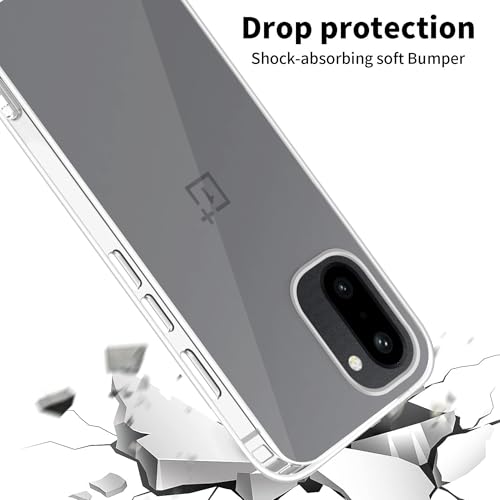 Image of Amazon Brand - Solimo Compatible with OnePlus 15R 5G Case Cover Transparent Non-Slip Hard PC Shockproof Bumper Protective Back Cover - Clear