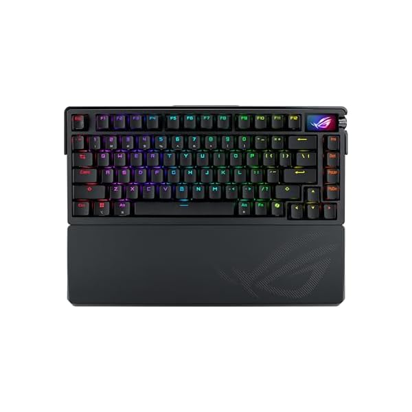 ROG Azoth Extreme 75 Custom Gaming Keyboard, Aluminum Chassis, Carbon Fiber Positioning Plate, Adjustable Gasket Mount, Three-Layer Dampening, Color OLED Touchscreen, ROG NX Snow Switches, PBT Keycaps