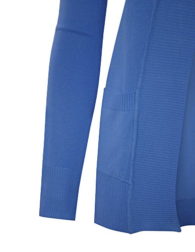 Image of Cielo Women's Solid Basic Open Front Pockets Knit Sweater Cardigan