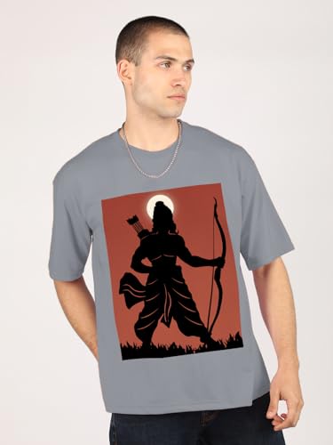 Image of CHKOKKO Mens Polyester Stylish Oversized T Shirt for Daily & Casual Wear Printed Design with Drop Shoulder & Half Sleeves