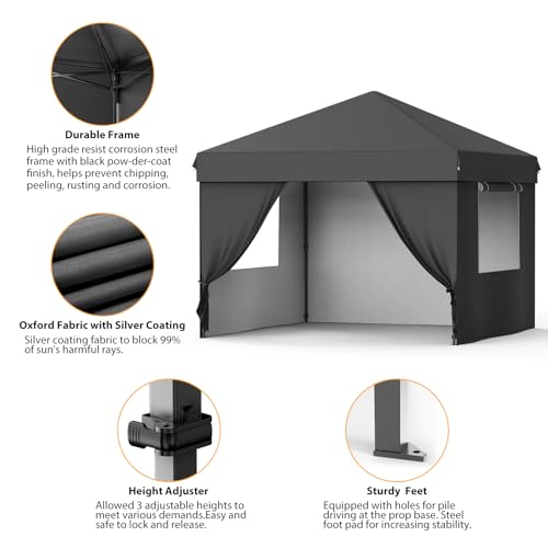 10X10 Pop Up Canopy Tent with 4 Sidewalls
