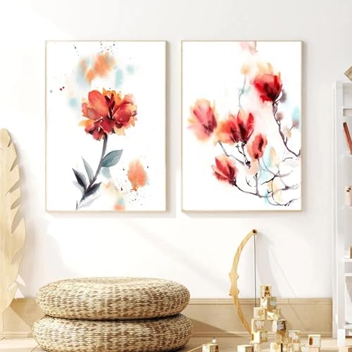 Fleurs de pivoine rouge sur toile pour une ambiance douce et romantique