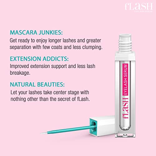 Flash Eyelash Serum, Serum For Long, Curled Lashes - Enhances And Strengthens Your Natural Safe Effective Formula, 3-Month Supply #TOP4