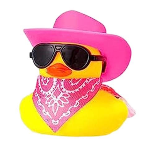 Anatre Da Cowboy - Anatre Bagno In Gomma per Bambini - Paperella con Cappello, Sciarpa Occhiali Da Sole Feste Di Compleanno,Spiaggia E Auto Decorazione Del Cruscotto,Riempitivi per Sacchetti Regalo