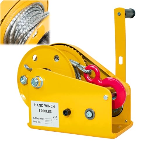 Treuil manuel 1200lbs avec câble de 20m et frein automatique pour remorque de bateau