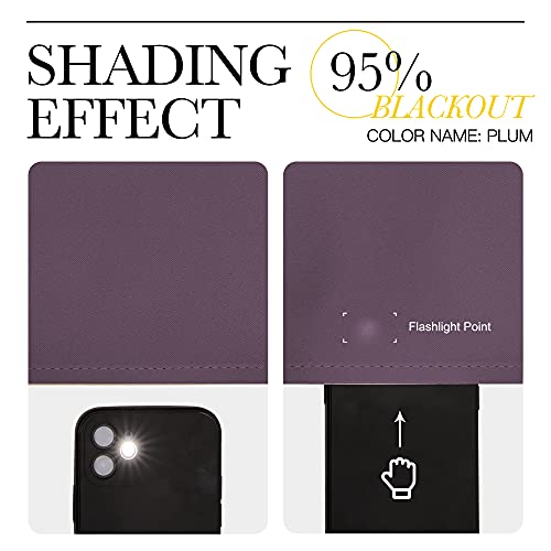 Image of NICETOWN Small Blackout Curtains, Triple Weave Home Decoration Room Darkening Solid Grommet Top Blackout Curtains /Drapes for Bedroom Dining Room(Set of 2, 42 x 63 Inch, Plum)
