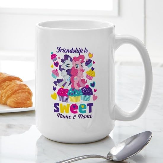 CafePress Custom Personalized MLP Friendship Is Sweet P 15 Oz Ceramic Large Mug 15 oz (444 ml) Ceramic Coffee Mug