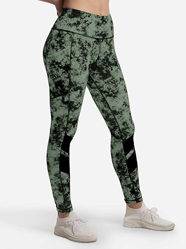 Image of Mehrang Women's Printed Gym wear /Active Wear Tights Strechable Leggings with Breathable Mesh and Side Pockets