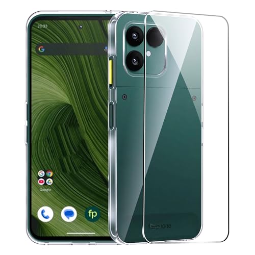 FDHYFGDY Hülle für Fairphone 6 Handyhülle + 1x Schutzfolie, Transparente Silikon Schutzhülle, Anti-Kratzer, Anti-Vergilbung & Stoßfest,Dünne, Weiche, Transparente TPU Hülle