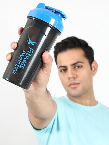 Image of Fitness Mantra 700ml Classic Shaker Bottle for Men & Women |Capacity 700 ml, Blue /Grey|