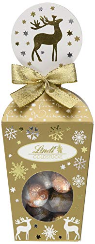 Lindt Goldstücke Köcher Mini Kugeln | 150g | Edle Mini-Pralinen aus feinster Schokolade im festlichen Köcher | Zartschmelzender Schokoladengenuss für die Weihnachtszeit | Premium Geschenkidee
