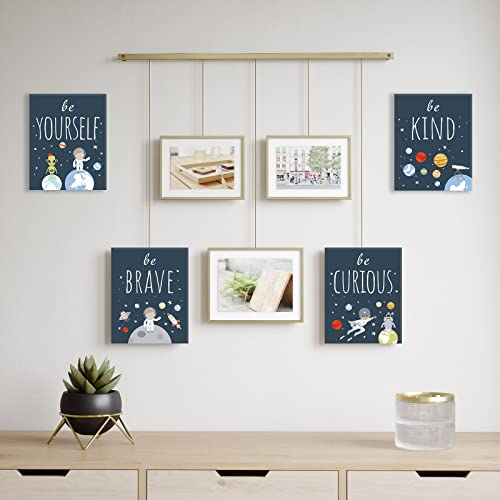 Image of CHDITB Frame Outer Space Art Print, Boys Planet Theme Canvas Posters, Set Of 4 (12' x 16') Space Canvas Wall Art For Kids Room Decor, Ready to Hang