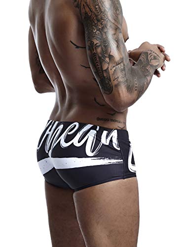 SEOBEAN Mens Low Rise Sexy Surfing Boxer Brief Swimwear3
