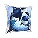 Abstrakcyjny niebieski wieloryb poszewka na poduszkę wieloryb poszewka na poduszkę dekoracja domu poszewki na poduszki do sypialni na sofę 45 x 45 cm