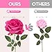 Serwalin 20pcs Artificial Roses, 4'' Big Flower Head, Hot Pink Roses Velvet Real Touch, Silk Fake Roses Long Stem Realistic Bouquet for Wedding Table Centerpiece and Home Decor