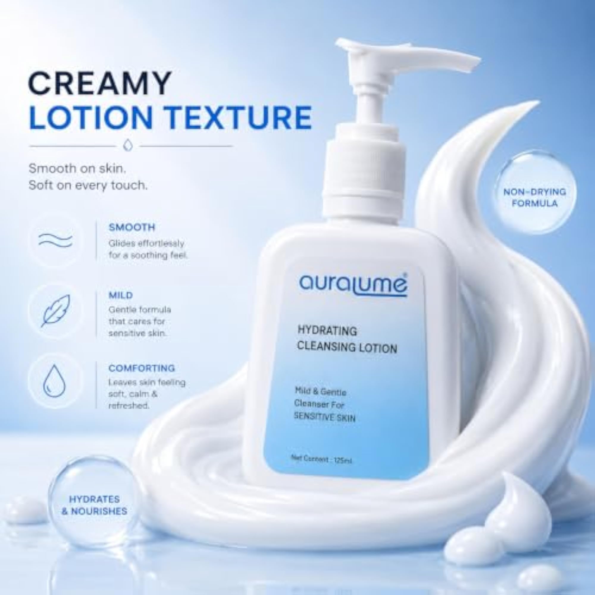 Hydrating Cleansing Lotion with Aloe Vera Extract, 125ml