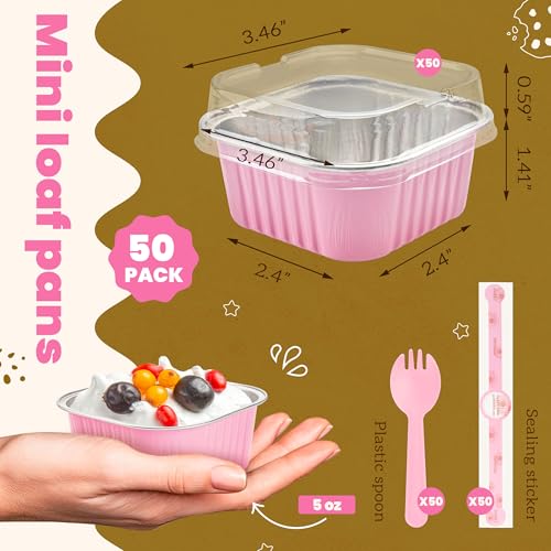 Save 20% on 50 Pcs Mini Cake Pans with Lids & Spoons