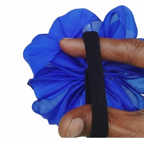 Image of Readymade Ribbon for School Girls - Soft Satin Bow Hair Accessory - Easy to Wear, Stylish & Neat Look - Ideal for School Uniforms bow in girls & Daily Use - Pack of 8 /School Ribbon in Kids / (Royal blue)