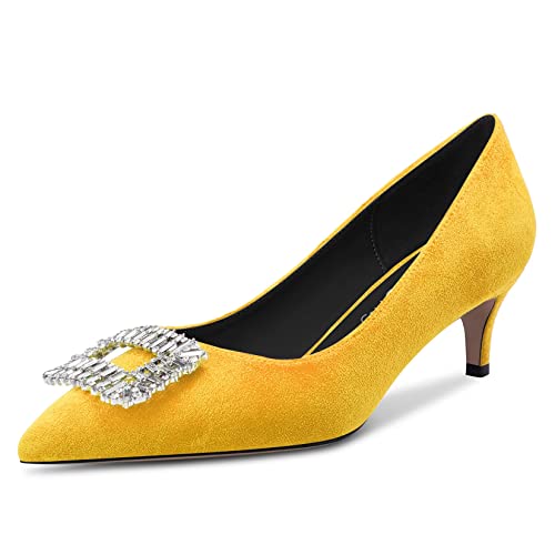 Escarpins diamant à talon chaton bout pointu pour demoiselle d'honneur et robe de bal