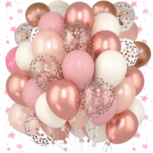 LOCKII® 60 Luftballons Heliumballons aus Naturlatx – Luftballon Band inklusiv – bunte Farbmischung Auswahl – für Geburtstag Party, Hochzeit Party, Weihnachten Deko Ballon 1