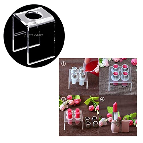 Image of Acrylic Lipstick Mould Holder Lip Balm Mold Stand Clear Single Holes Shelf Tool DIY Lipstick Make Up Tools for 12.1mm Tube