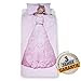 Produktbild Aminata kids süßes Bettwäsche-Set Prinzessin-Kleid-Motiv 135 x 200 cm + 80 x 80 cm Mädchen, Ballerina aus Baumwolle mit Reißverschluss, unsere Kinder-Bettwäsche mit Prinzessinen-Motiv, pink, rosa