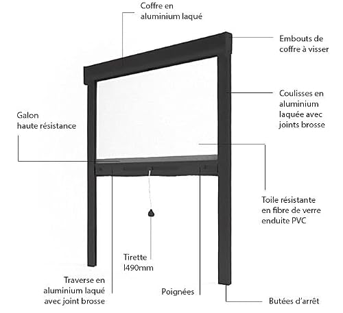 Store moustiquaire fenêtre & porte alu - Luxe – vue 4