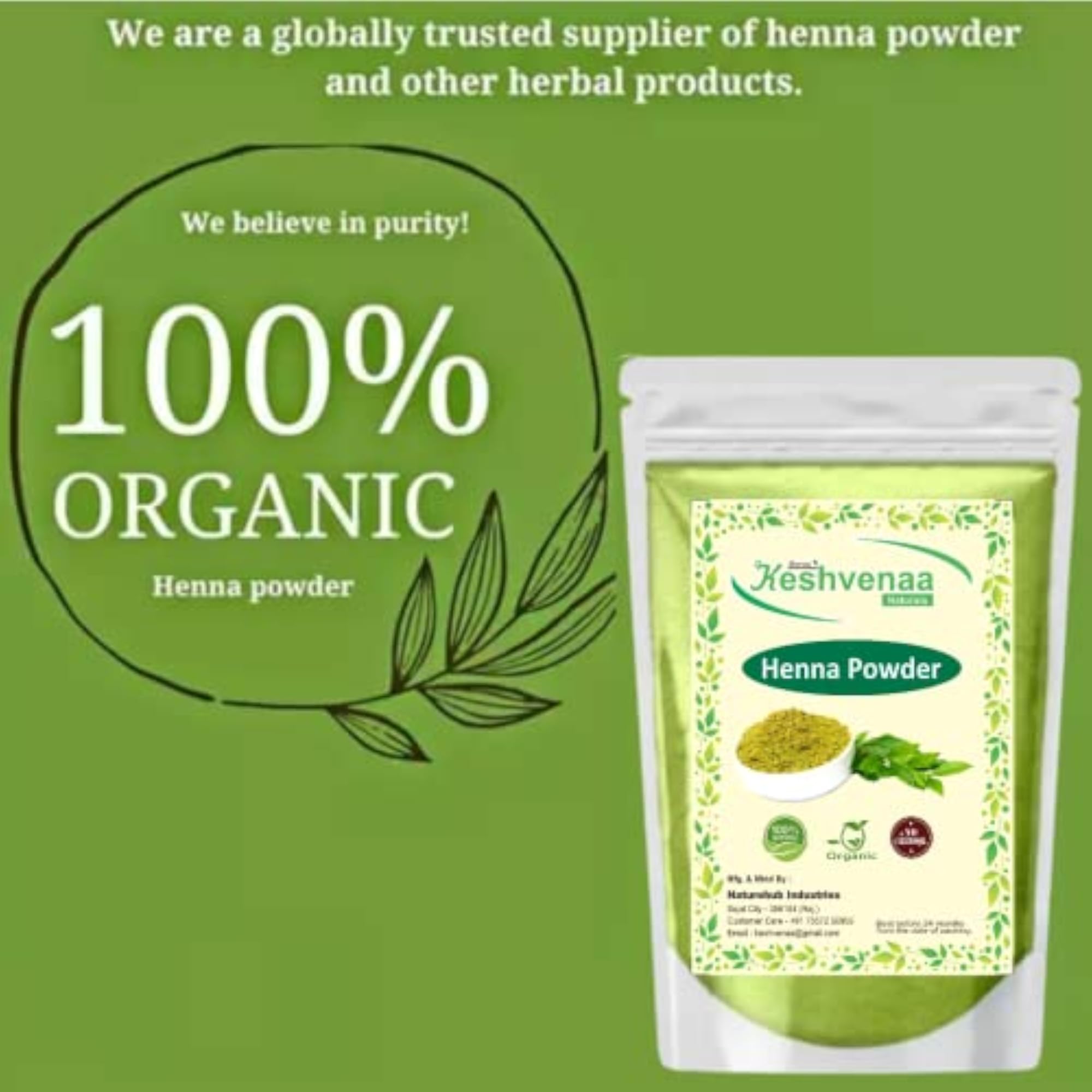 Natural Organic Sojat Henna Powder for Hair & Hand