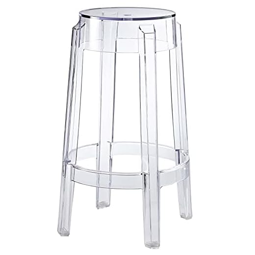 Modway Casper Modern Acrylic Counter Bar Stool in Clear - Fully Assembled