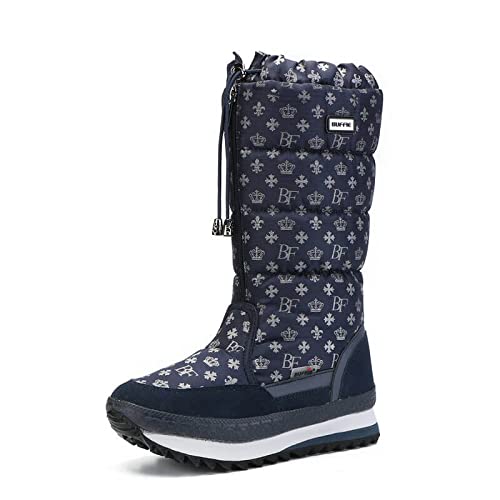 Little Surprise Box Women Winter/Snow Boots Silver Navy Blue - Euro 36