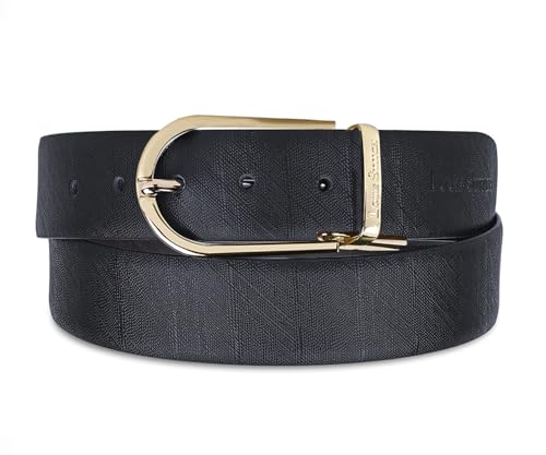 Image of LOUIS STITCH Men's Reversible Italian Leather belt for men 1.25 inch (35mm) Waist Strap Black Brown Belt (BEPLNJ)