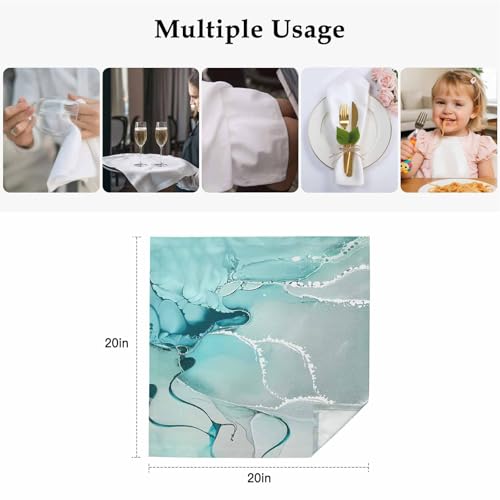Servilletas de tela modernas Aqua Marble, set de 4 miniatura 5