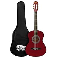 3/4 sized guitar an ideal beginner’s guitar for children aged 9-11 years Nylon strung with a wide fret board makes it easy for young hands to play and learn the guitar Carry case with straps included so you can travel to and from lessons Vibrant Red ...