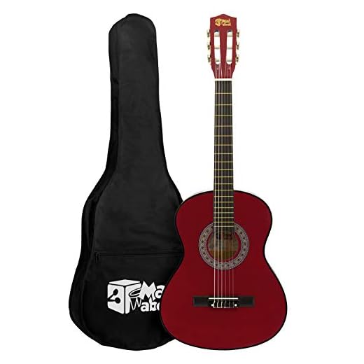 Mad About MA-CG01 Guitarra clásica, Rojo, 3/4
