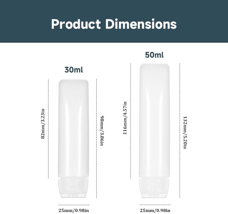 6 Travel Bottles, 30ml and 50ml Transparent Plastic Compressed Air Bottles, Refillable Cosmetic Containers, Portable Size Leak Proof Small Squeeze Bottles for Toiletries, Makeup, Shampoo