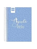 Finocam Agenda 2022 2023 Cool 1 Día Página Septiembre 2022, Junio 2023 (curso lectivo), Julio y Agosto resumidos, Color Azul, Pequeño, Número 8, 120 x 162 mm