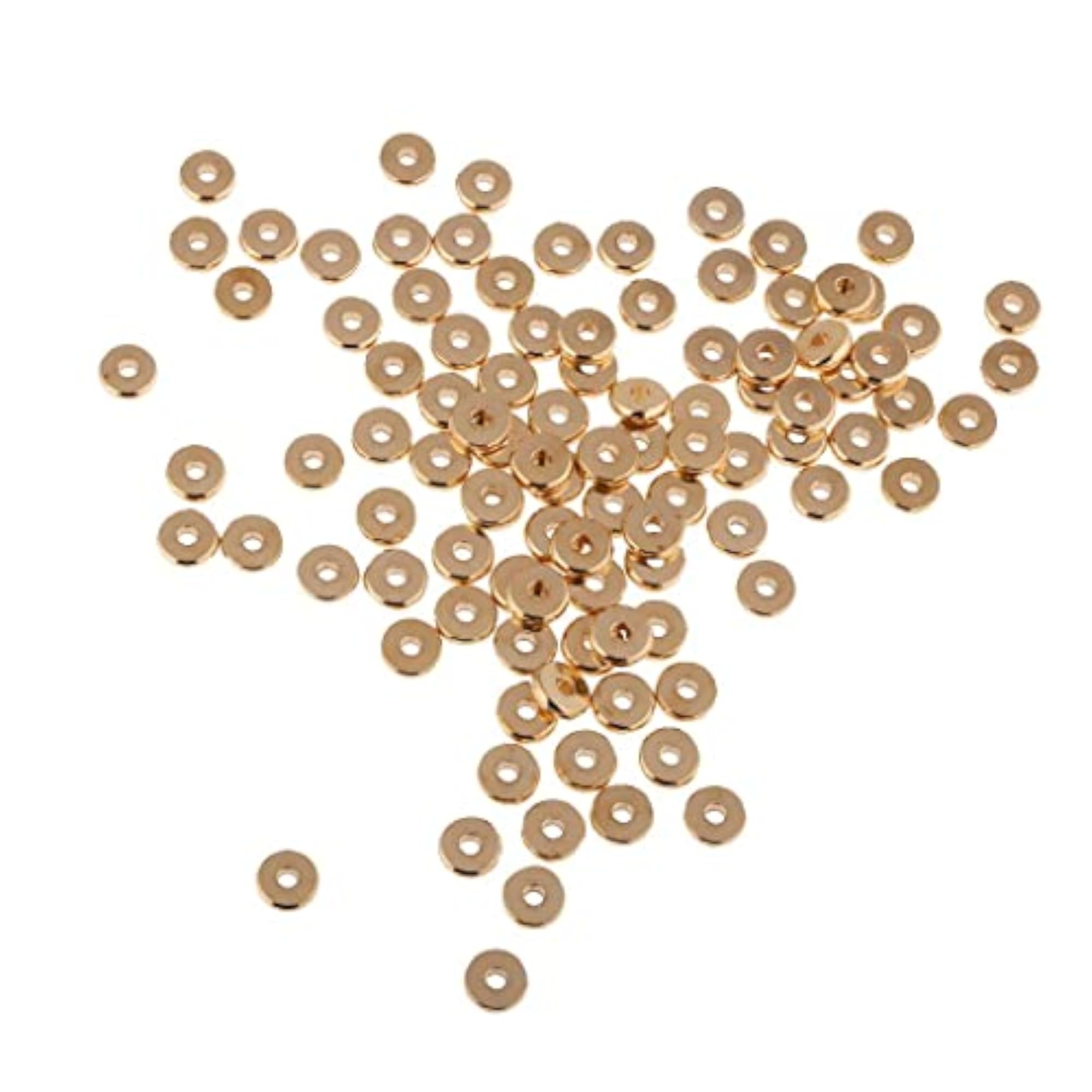 2x100pcs Solid Brass Disc Spacer Washer Beads 8mm for Jewelry Making