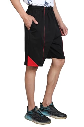 Image of Particle Men's Plus Size Hosiery Corduroy Cotton Bermuda Shorts | 230 GSM Ribbed Fabric | Big Size Casual Half Pants with Pockets for Walking, Gym & Lounge (XL-5XL)