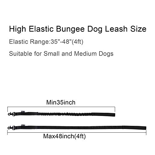 Tactical Bungee Dog Leash With Two Safty Handle For Small Medium Dogs (Black) #TOP5