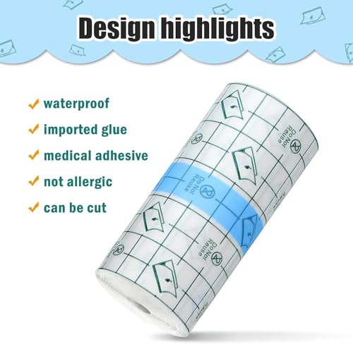 Image of ARTIBETTER Transparent Stretch Adhesive Bandage | Waterproof Clear Film Dressing Tape | Flexible Second-Skin Protective Wrap for Daily Use | Cut-to-Size Adhesive Tape Roll (1 Pc) (8cmx5m)