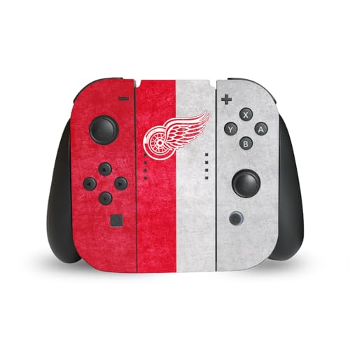 Head Case Designs Officially Licensed NHL Half Distressed Detroit Red Wings Vinyl Sticker Gaming Skin Decal Cover Compatible With Nintendo Switch Joy-Con Controller