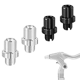 Alrhso M10 Bike Brake Lever Adjuster Screws 4 Pcs Bike Brake Cable Adjusting Screws 10mm Aluminum Alloy Brake-Lever Screw for Bicycles Mountain Bikes Road Bikes (Silver & Black)