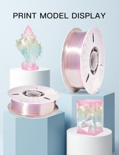 Image of PINBALL Clear PETG 3D Printer Filament 1.75mm ±0.02mm, Multicolor Transparent Rainbow Filament, Translucent PETG Filament, 1KG /2.2lbs