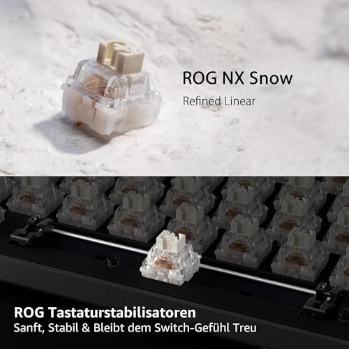 ASUS ROG Strix Scope II 96 Wireless – Mechanische Gaming-Tastatur – Tri-Modus, Multifunktions-Steuerung, ROG NX Snow und Hot-Swap, 3 Neigungswinkel und Handgelenkauflage, AZERTY