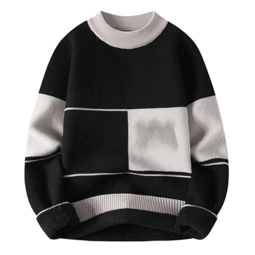 BERHUTJ Sweater Men's Winter Plush and Thick Insulation Base Sweater Autumn All-in- Knit Versatile(3X-Large)